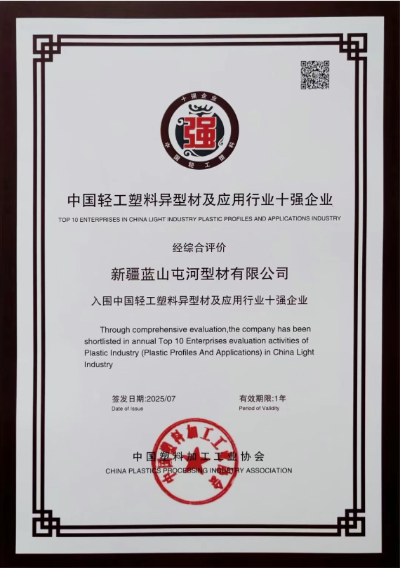 新投集团rb88型材公司凭借在塑料异型材及应用领域的突出表现一举斩获多项重磅荣誉